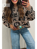 Bows Horseshoes Pattern Western Sweater