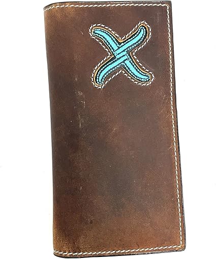 Twisted X| Rodeo Distressed Brown and Turquoise Wallet (XRC-21), Large