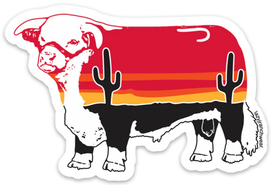 Lazy J Ranch Wear | Cactus Sunrise Sticker