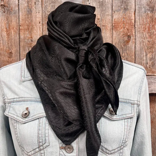 RODEO DRIVE | BLACK JACQUARD WILD RAG/SCARF WR4009