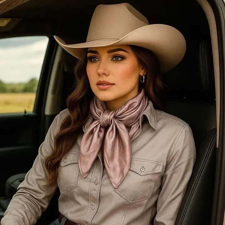 RODEO DRIVE| TAN JACQUARD WILD RAG/SCARF WR4006