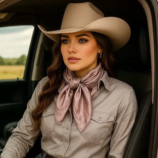 RODEO DRIVE| TAN JACQUARD WILD RAG/SCARF WR4006