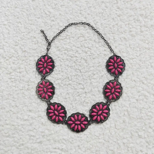 Girls Western Hot pink Chain Turquoise Belts