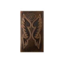 M & F WESTERN PRODUCTS |Ariat Mens Rodeo Style Wallet Boot Stitch Overlay Brown
