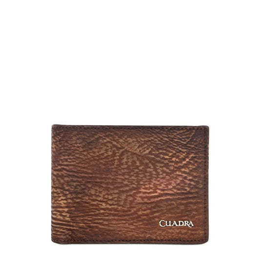 Cuadra| Men’s Honey Genuine Shark Leather Bifold Wallet