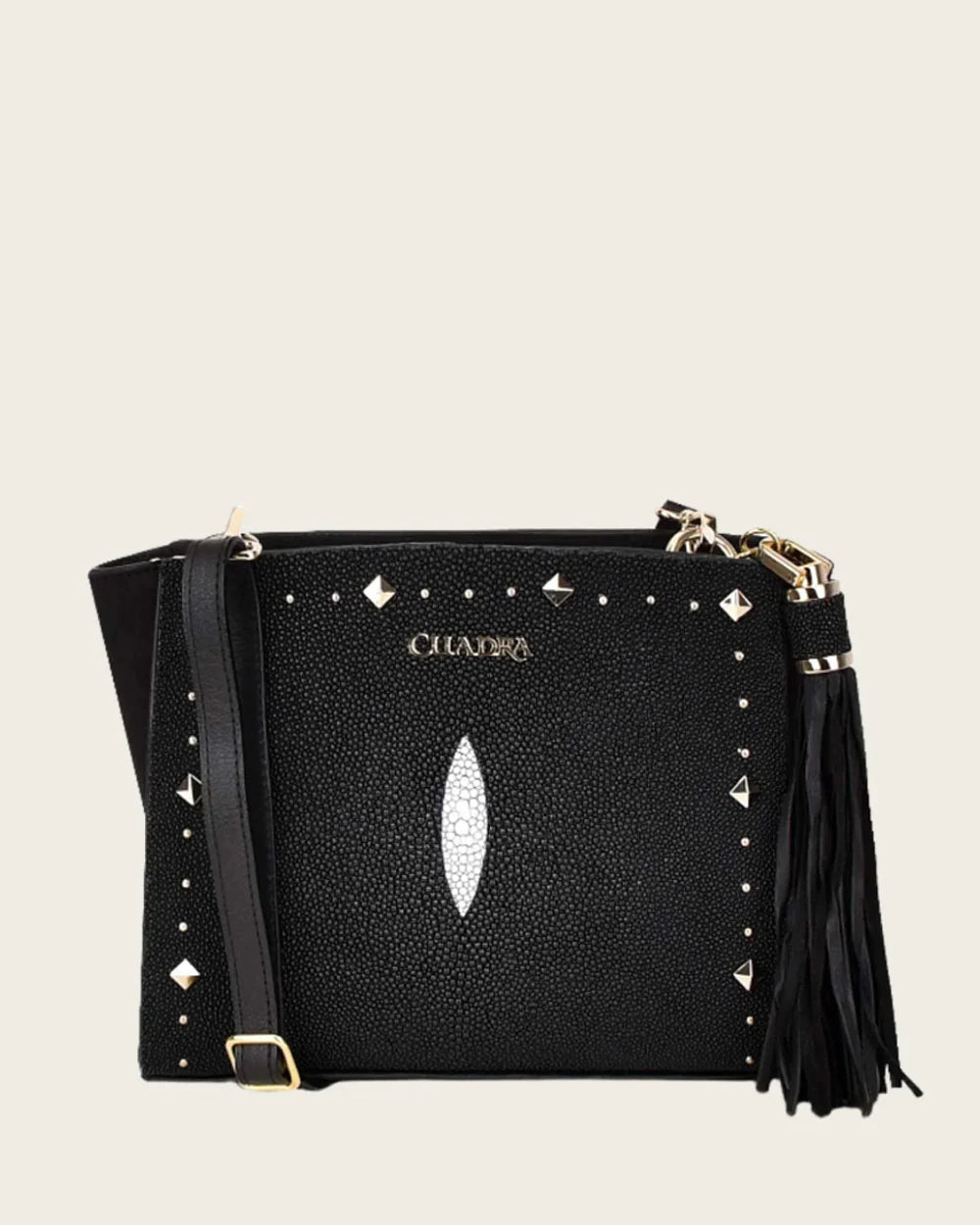 CUADRA LD BLACK STINGRAY STUDS PURSE