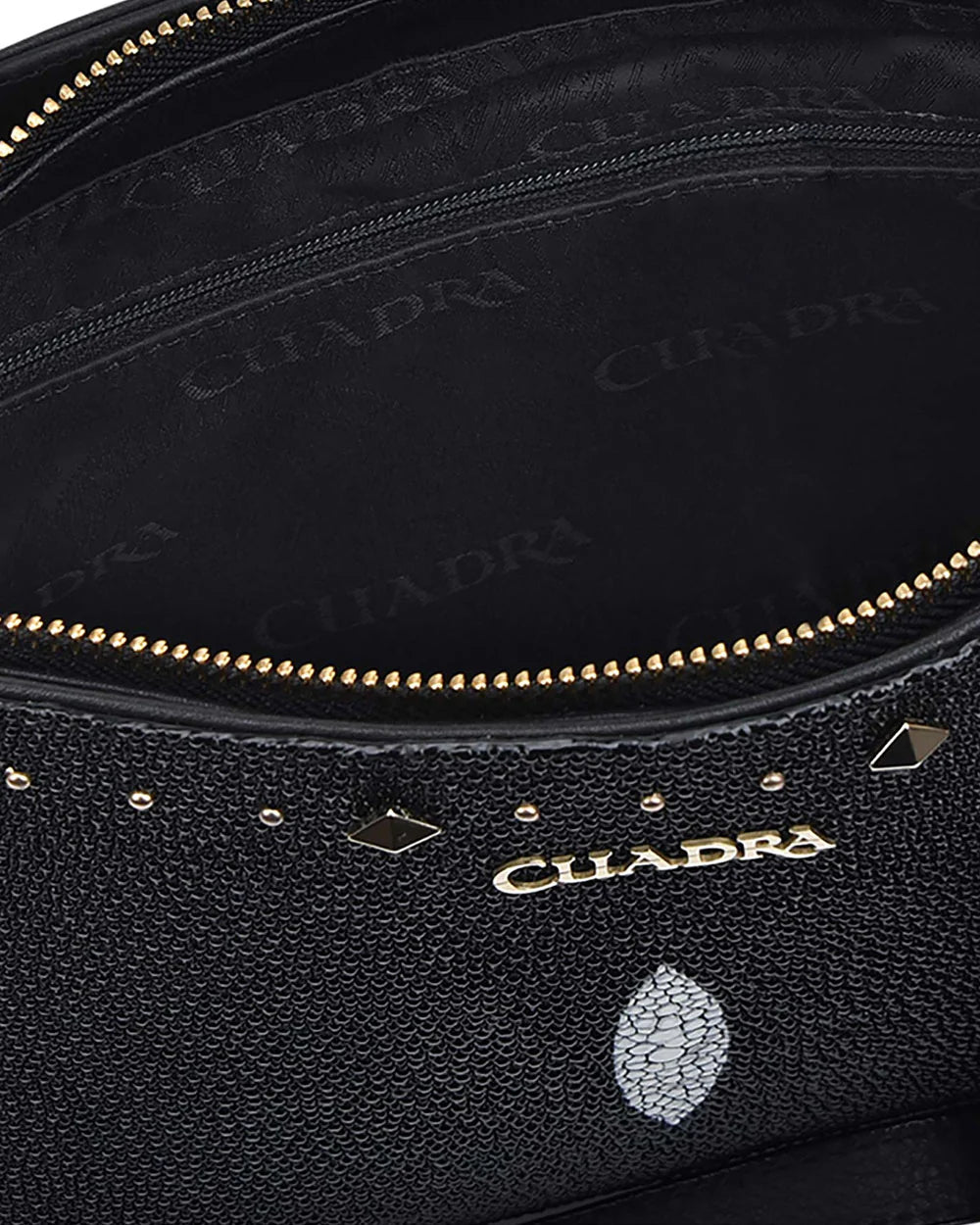 CUADRA LD BLACK STINGRAY STUDS PURSE