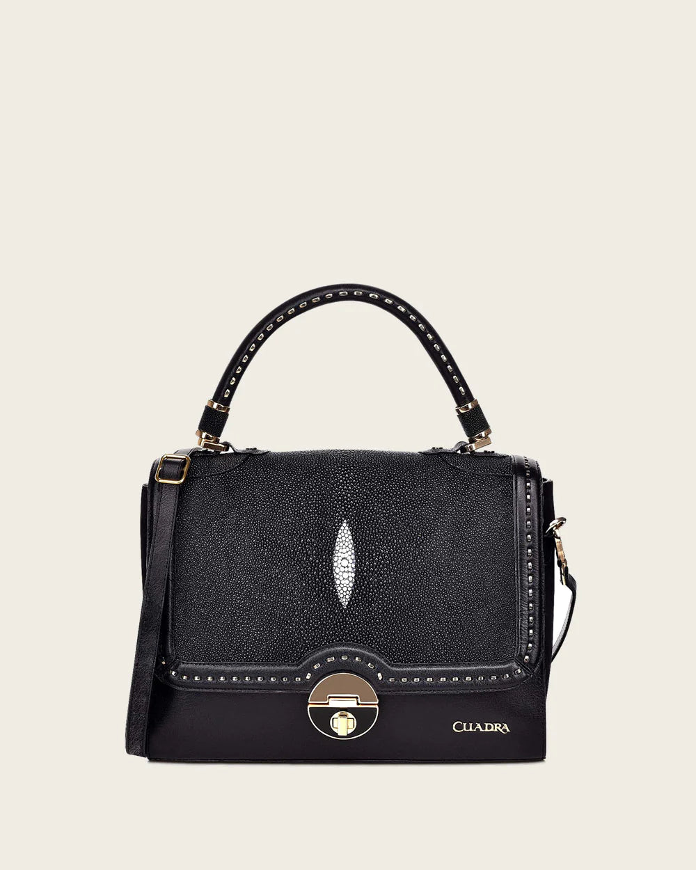 CUADRA LD BROWN STINGRAY STUDS BAG