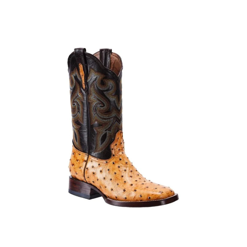 Arles Shoes BD701 Rodeo Boot Ostrich Clone Mantequilla