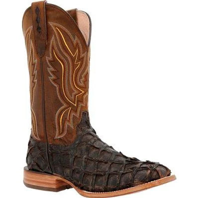 Durango Premium Exotics Dark Brown Pirarucu Western Boot