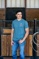 Lazy J Ranch Wear Hereford Conquest Short Sleeve T-Shirt - Indigo