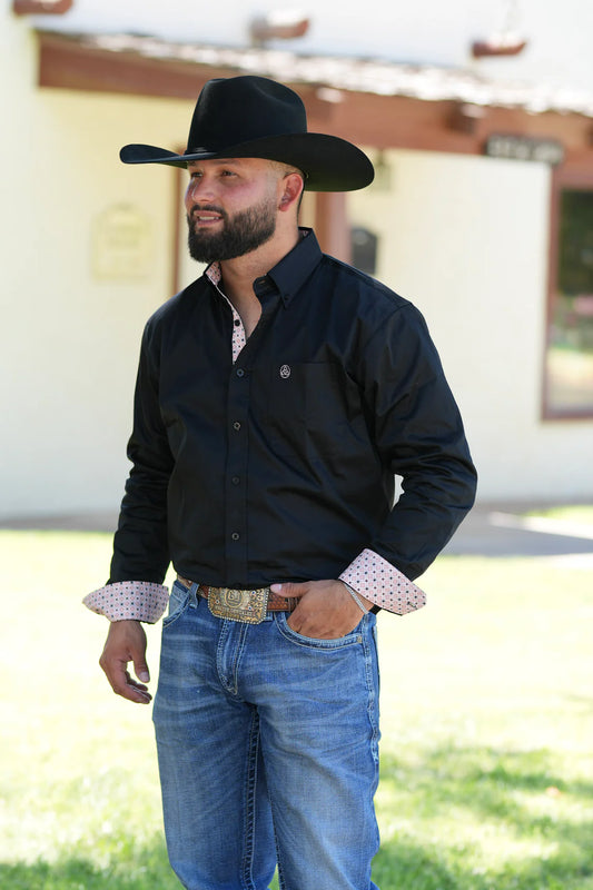 CUEROLINE WESTERN BRAND |Black Classic Button Up SKCL2023BK-PK