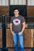 Lazy J Ranch Wear Original Patch Short Sleeve T-Shirt - Heather Brown