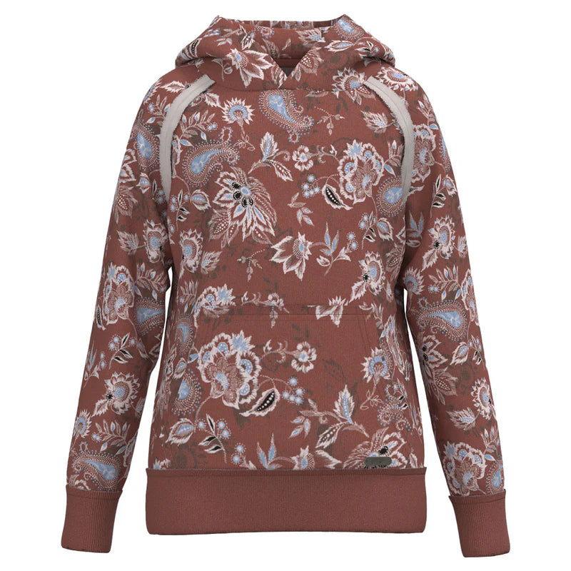 Youth "Chaparral" Marsala Floral Print Hoody