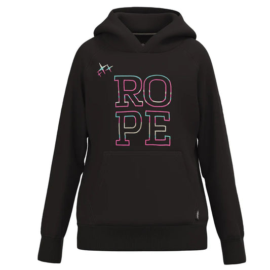 HOOEY Youth "Rope Like A Girl" Black w/ Multi Color Logo Hoody