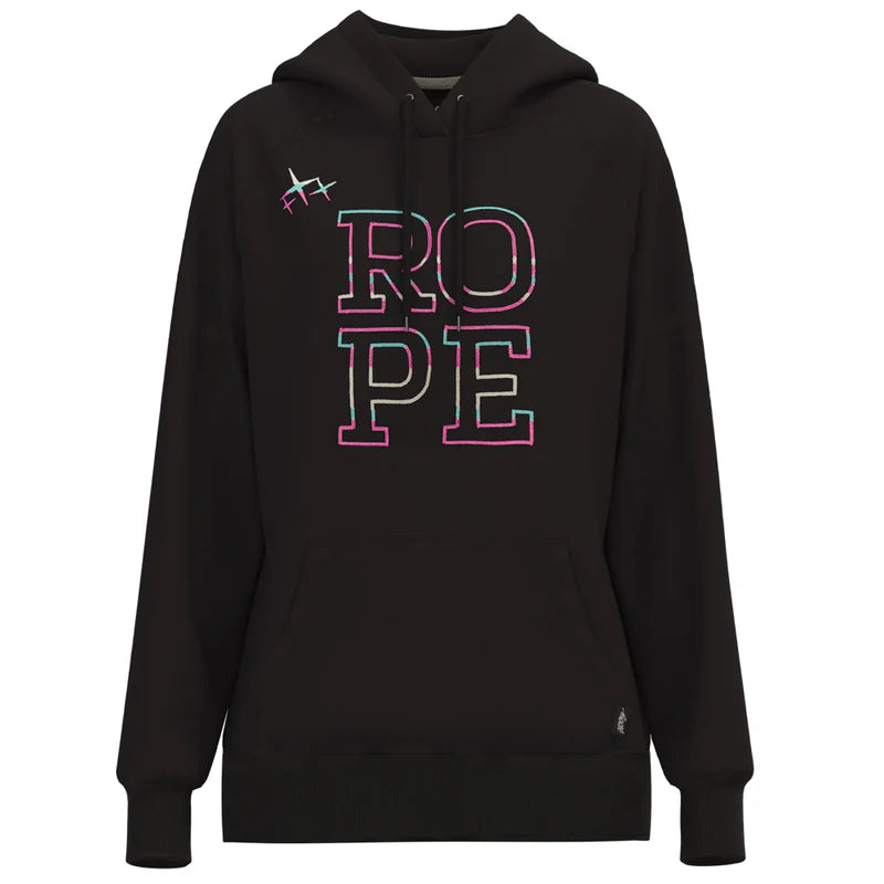 HOOEY "Rope Like A Girl" Black w/ Multi Color Logo Hoody