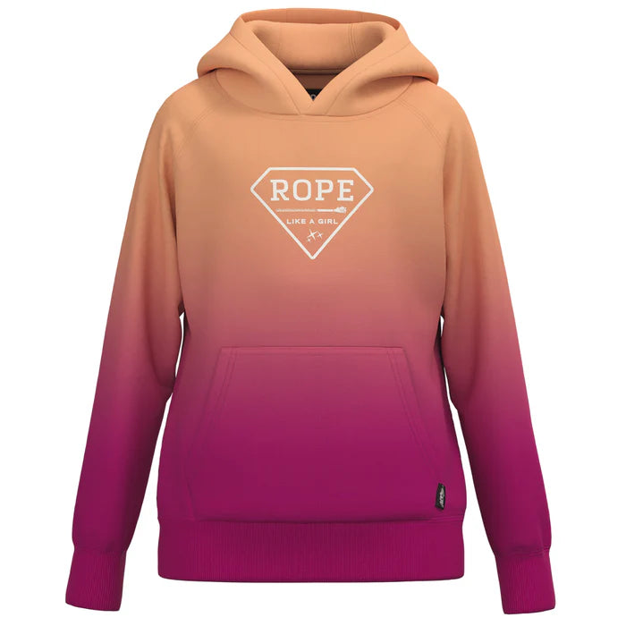 Hooey  Youth "Rope Like A Girl" Pink Ombre w/White Logo Hoody