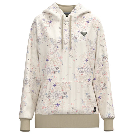 Rope Like A Girl" White w/ Western Star Pattern Hoody