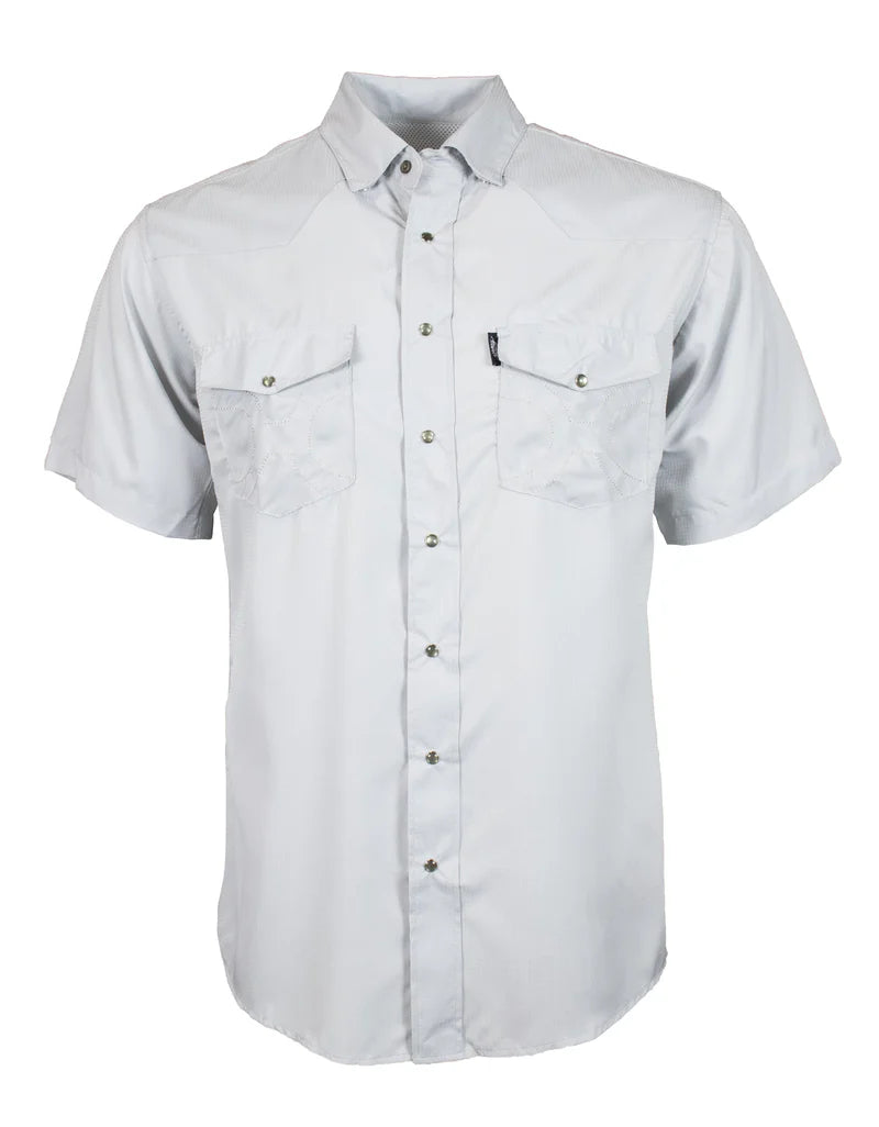 Hooey  "Sol" Grey Short Sleeve Pearl Snap Shirt SKU: HT1610GY-S