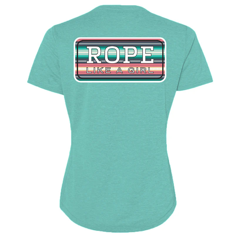 Hooey  Youth "Bodega" Turquoise Heather w/Teal & Peach T-shirt SKU: HT1677TQ-Y-M