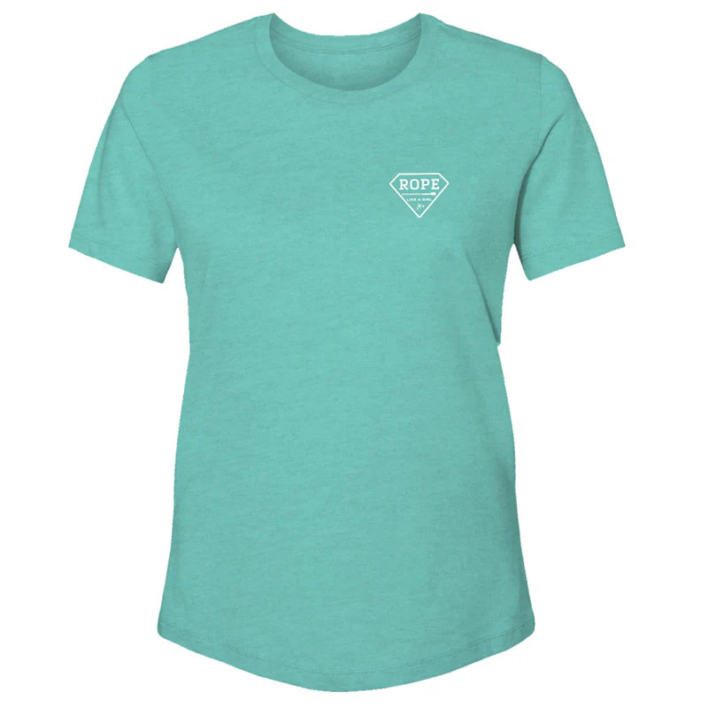 Hooey  Youth "Bodega" Turquoise Heather w/Teal & Peach T-shirt SKU: HT1677TQ-Y-M