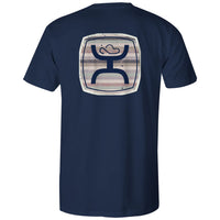 HOOEY MENS "ZENITH" NAVY W/MULTI COLOR PATTERN T-SHIRT