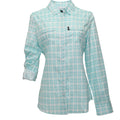 YOUTH "Sol" Girls Turquoise w/White Aztec Long Sleeve Pearl Snap Shirt