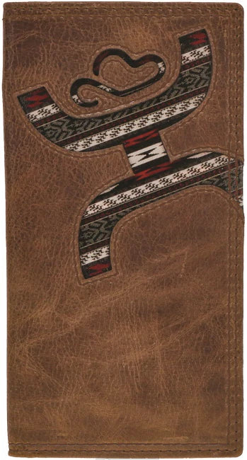 "Hooey Original" Laser Cut Hands-Up Hooey Logo Rodeo Wallet with Nomad Print Inlay