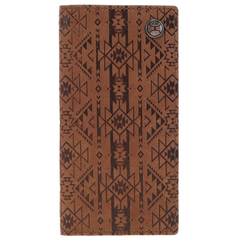 HOOEY "Monterey" Rodeo Wallet Brown w/ Aztec Embossed Print