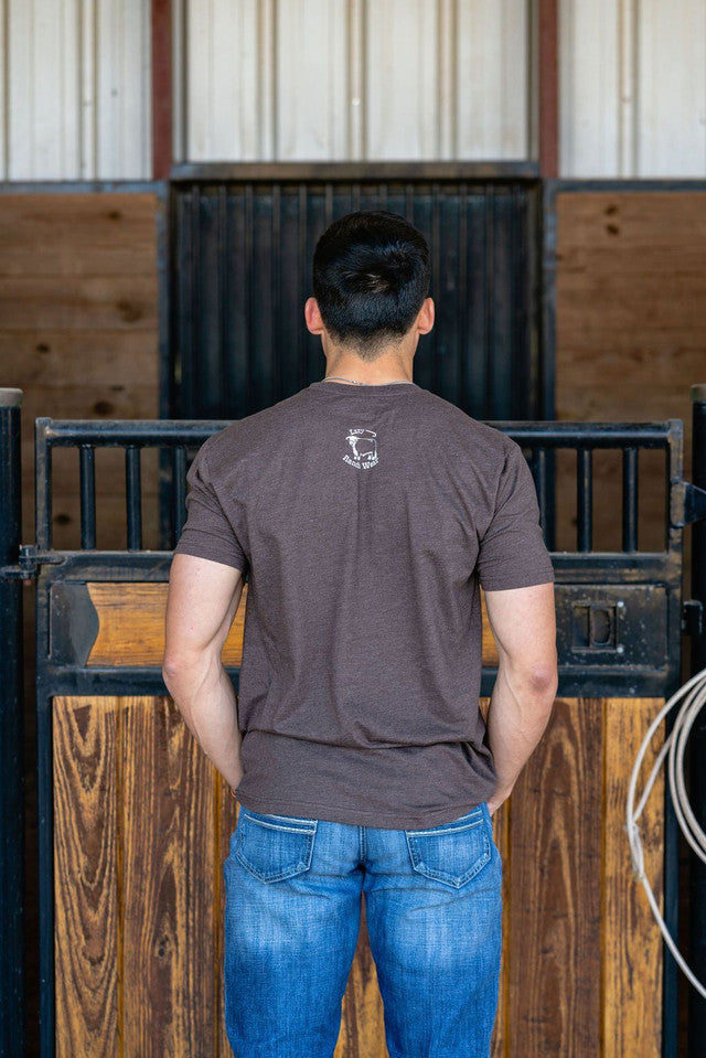 Lazy J Ranch Wear Original Patch Short Sleeve T-Shirt - Heather Brown
