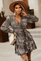 Leopard Print Ruffled Women’s Dress