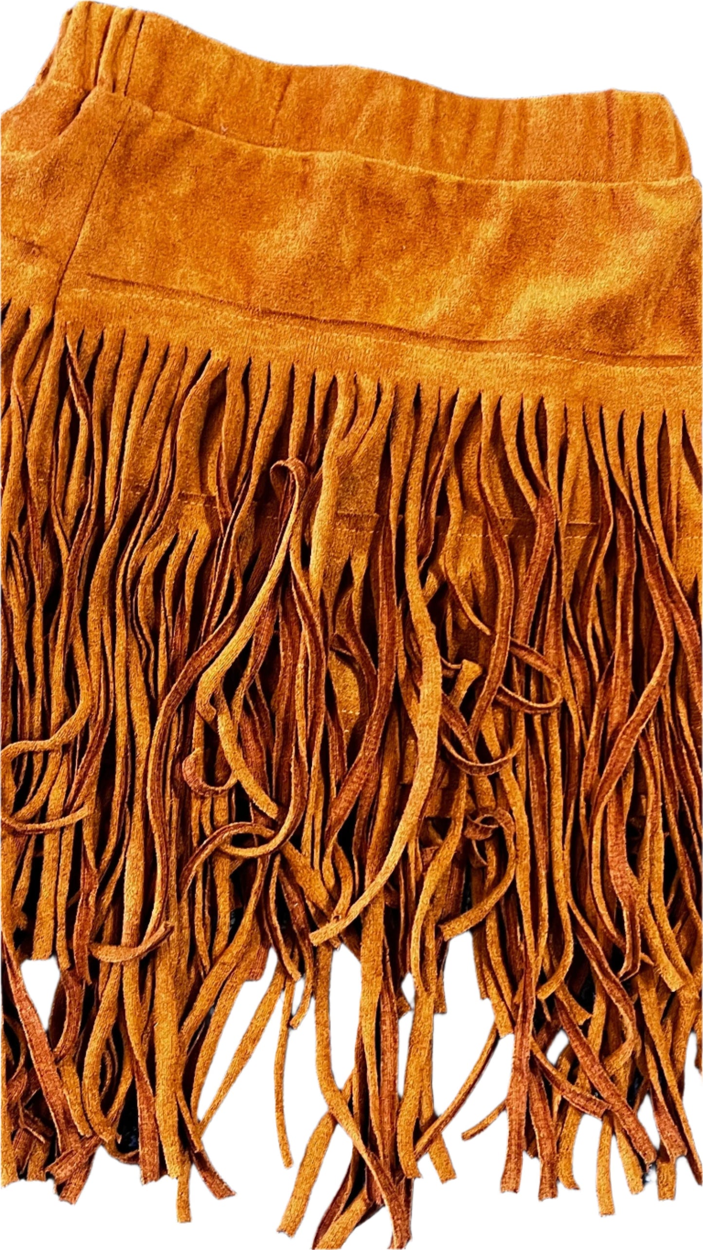 TODDLER BROWN FRINGE SKIRT