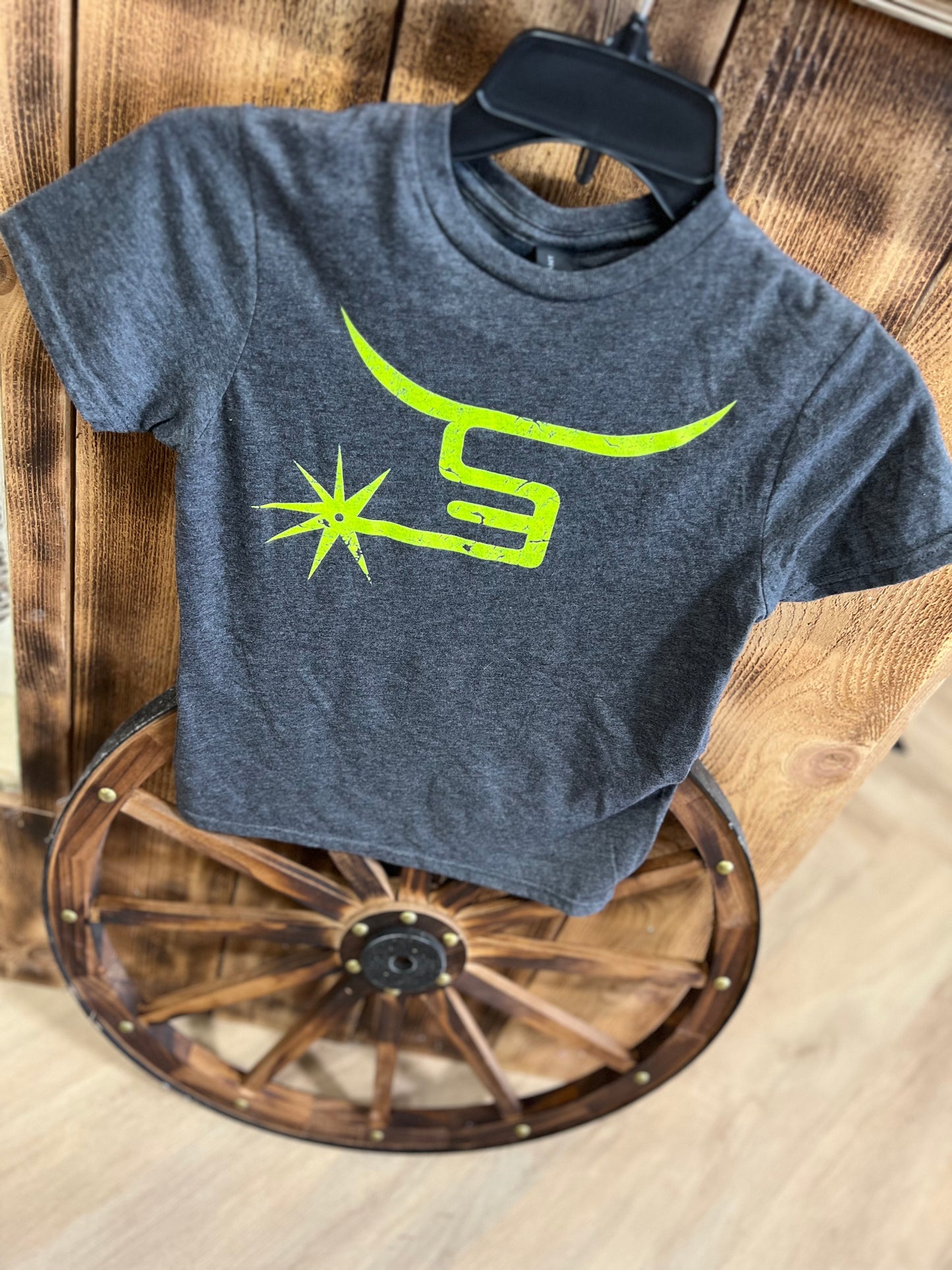SPIN EM| GREY & NEON YELLOW T-SHIRT