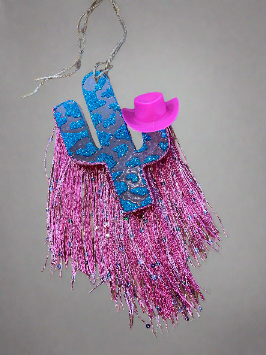 Pink Teal Fringe Freshener