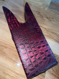 HANDMADE LEATHER BOOTJACK RED CROCODILE