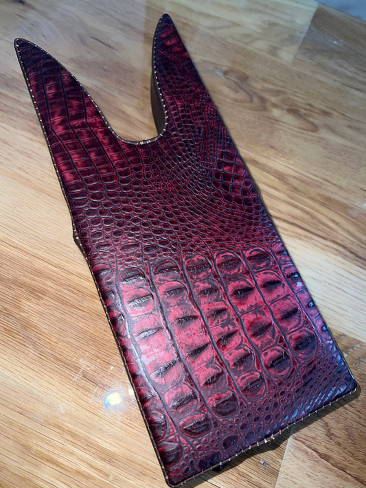 HANDMADE LEATHER BOOTJACK RED CROCODILE