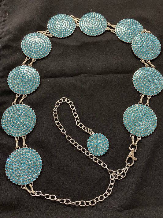 BLUE SHINE CONCHO BELT