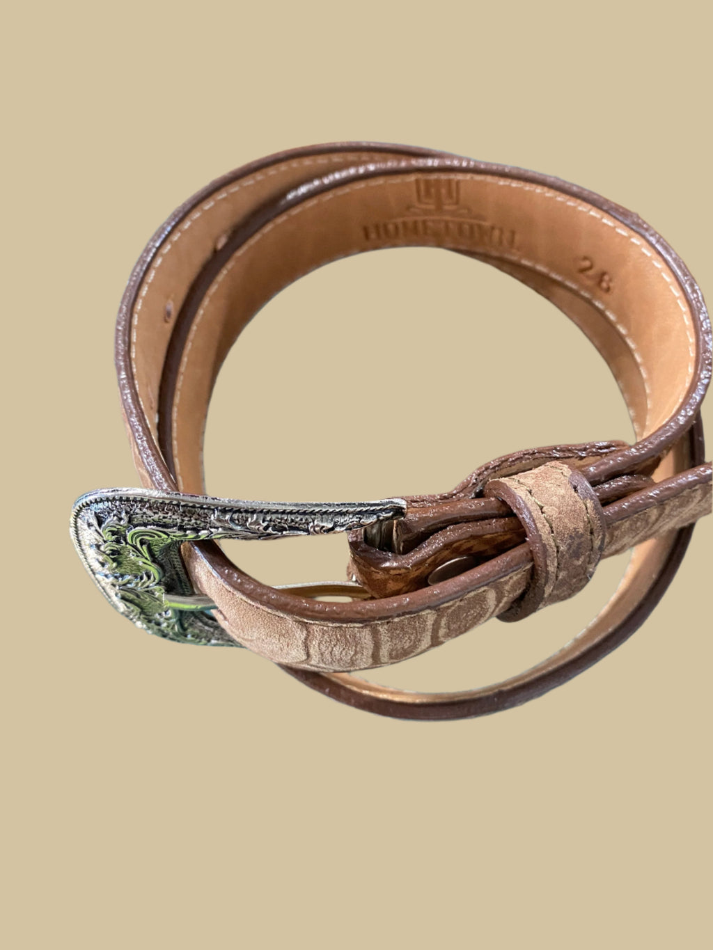 HOMETOWN PYHTON KIDS BELT LIGHT BROWN