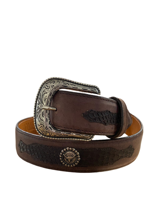 DARK BROWN HOMETOWN PYHTON BELT