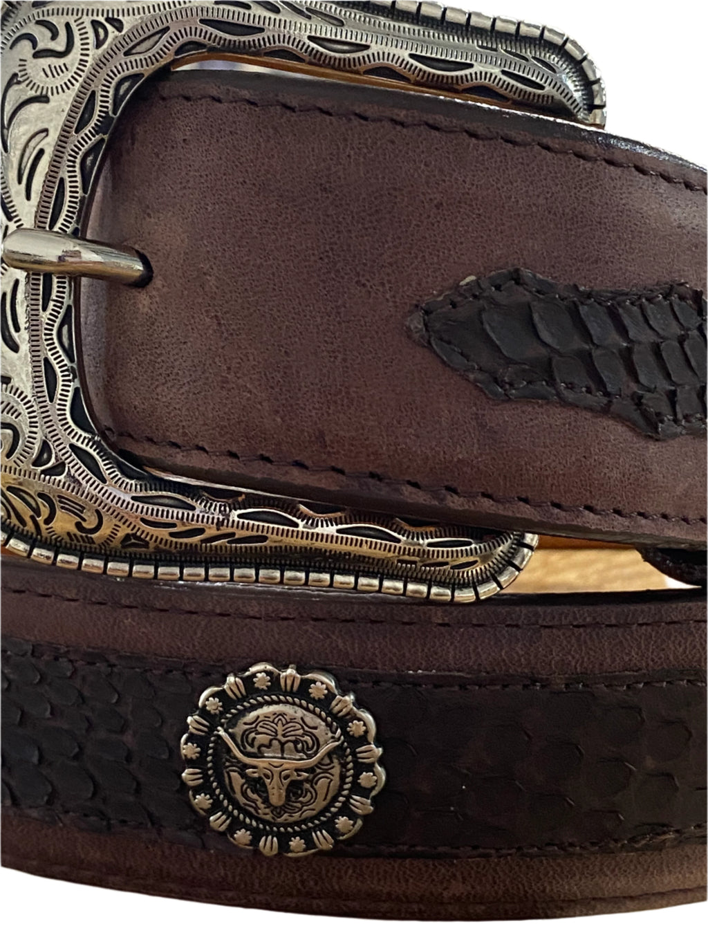 DARK BROWN HOMETOWN PYHTON BELT