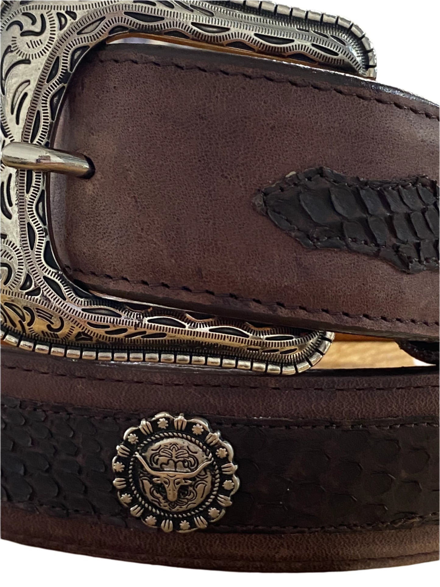 DARK BROWN HOMETOWN PYHTON BELT