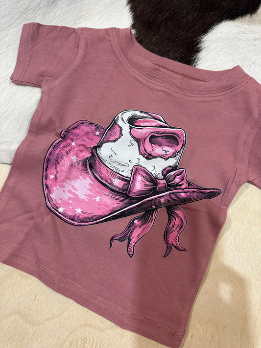 LUCKY & FRIENDS | MAUVE CUSTOM TSHIRT COWGIRL HAT /BOW