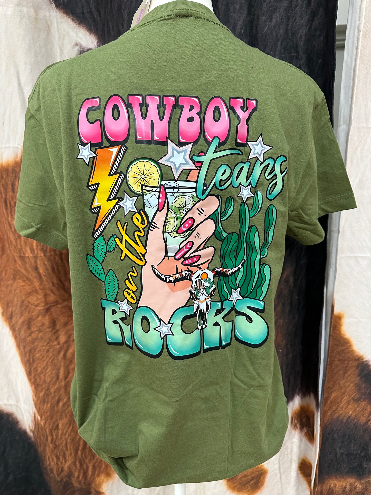 LUCKY & FRIENDS | CUSTOM T-SHIRT COWBOY TEARS ON THE ROCKS