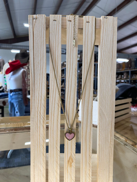 Wrangler Pink Heart Necklace