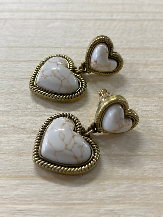 Wrangler White Gold Heart Earrings
