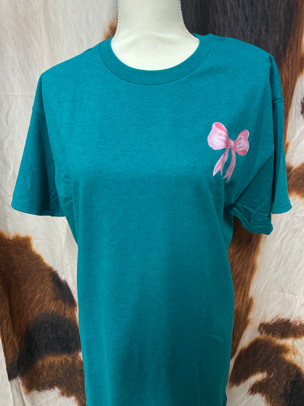 GILDAN| TEAL CUSTOM T-SHIRT SKULL/COWGIRL