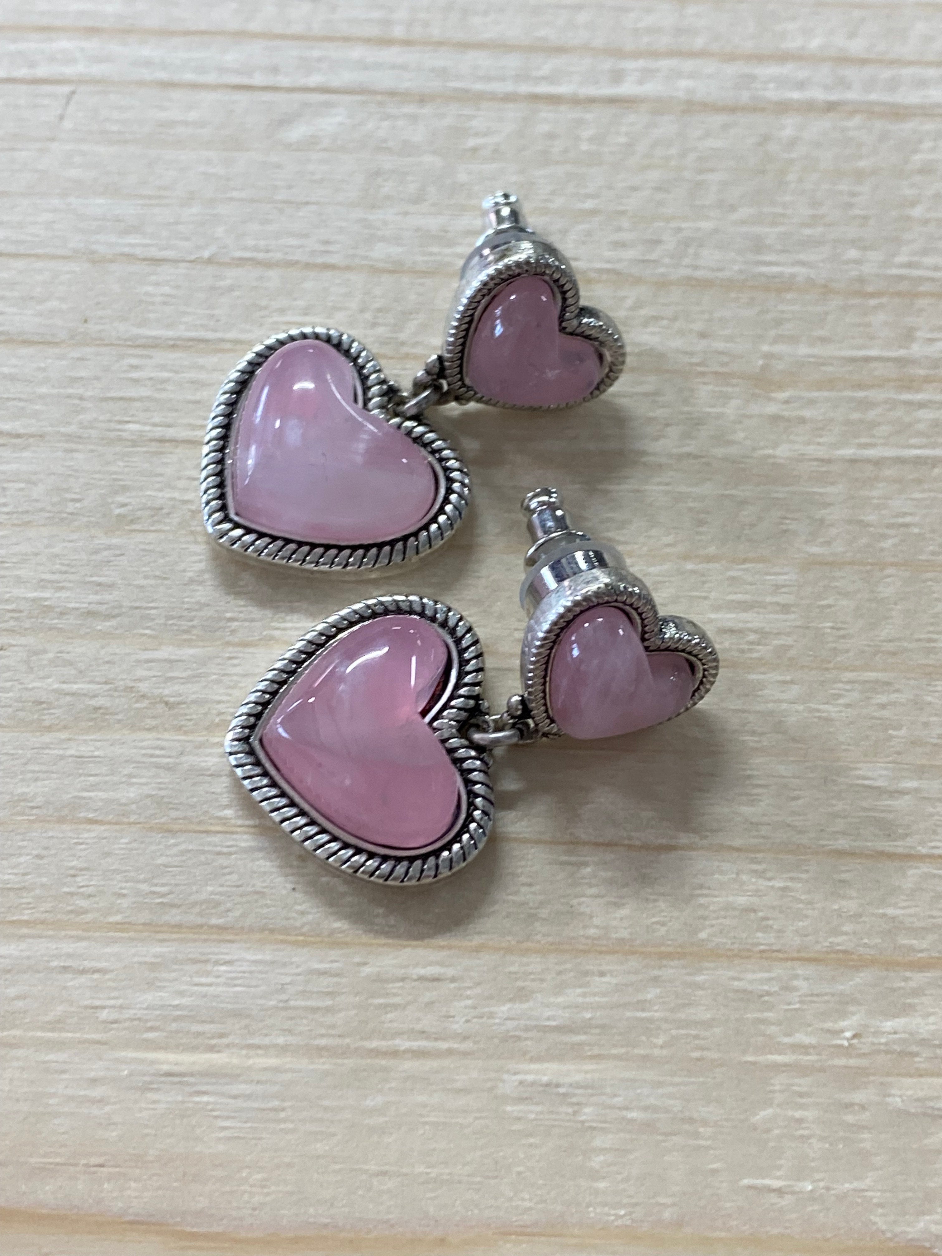 Wrangler Silver Pink Heart Shape Earring