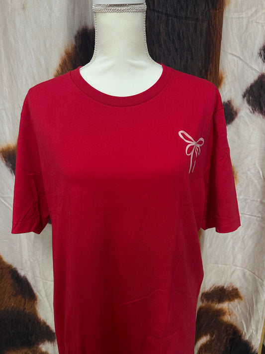 CANVAS| RED CUSTOM T-SHIRT HORSESHOE & CACTUS