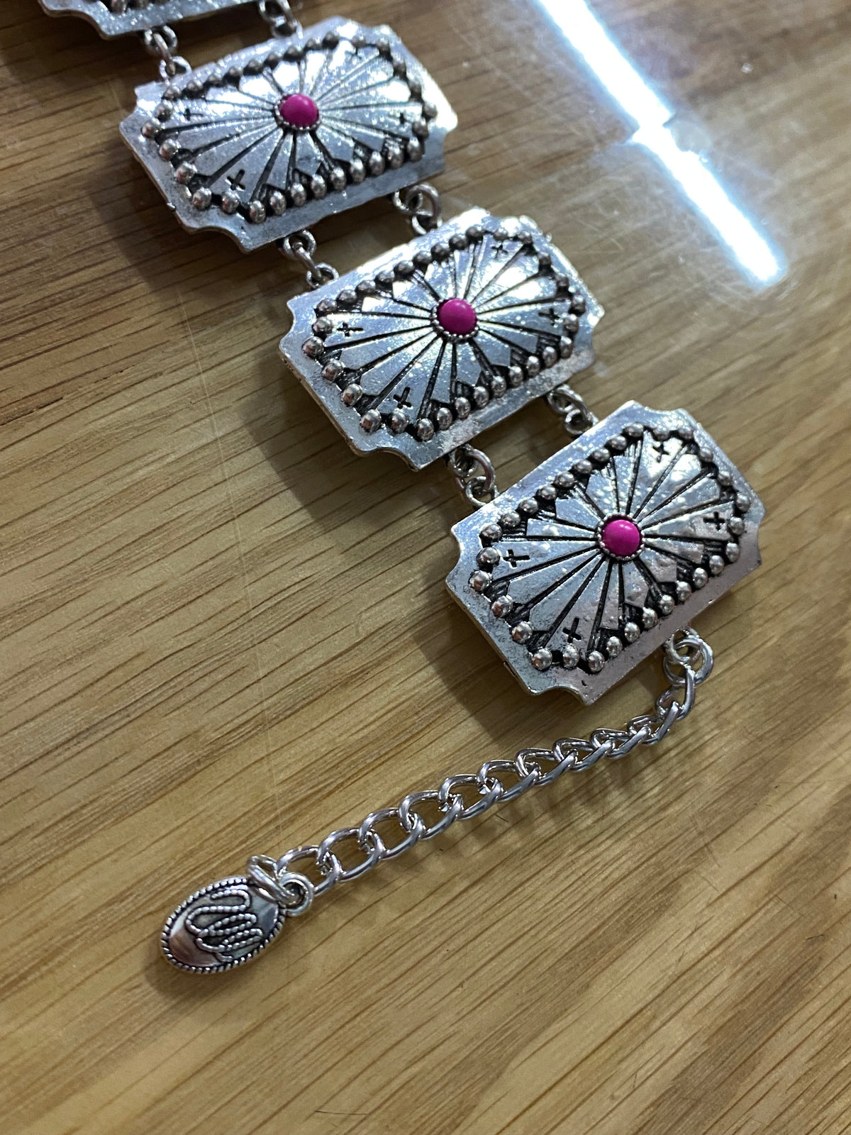 Wrangler Pink/Silver Concho Bracelet