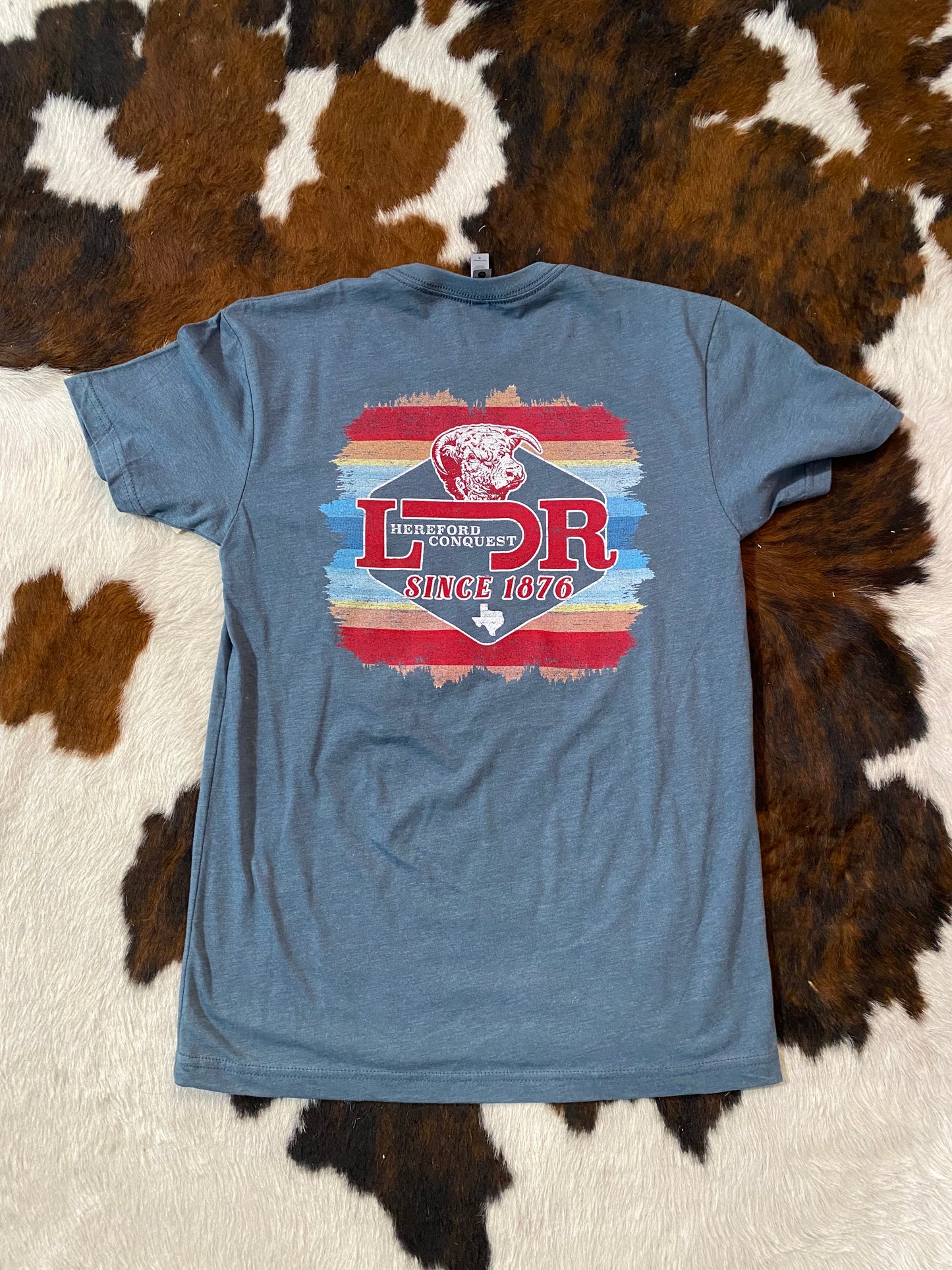 Lazy J Ranch Wear Hereford Conquest Short Sleeve T-Shirt - Indigo